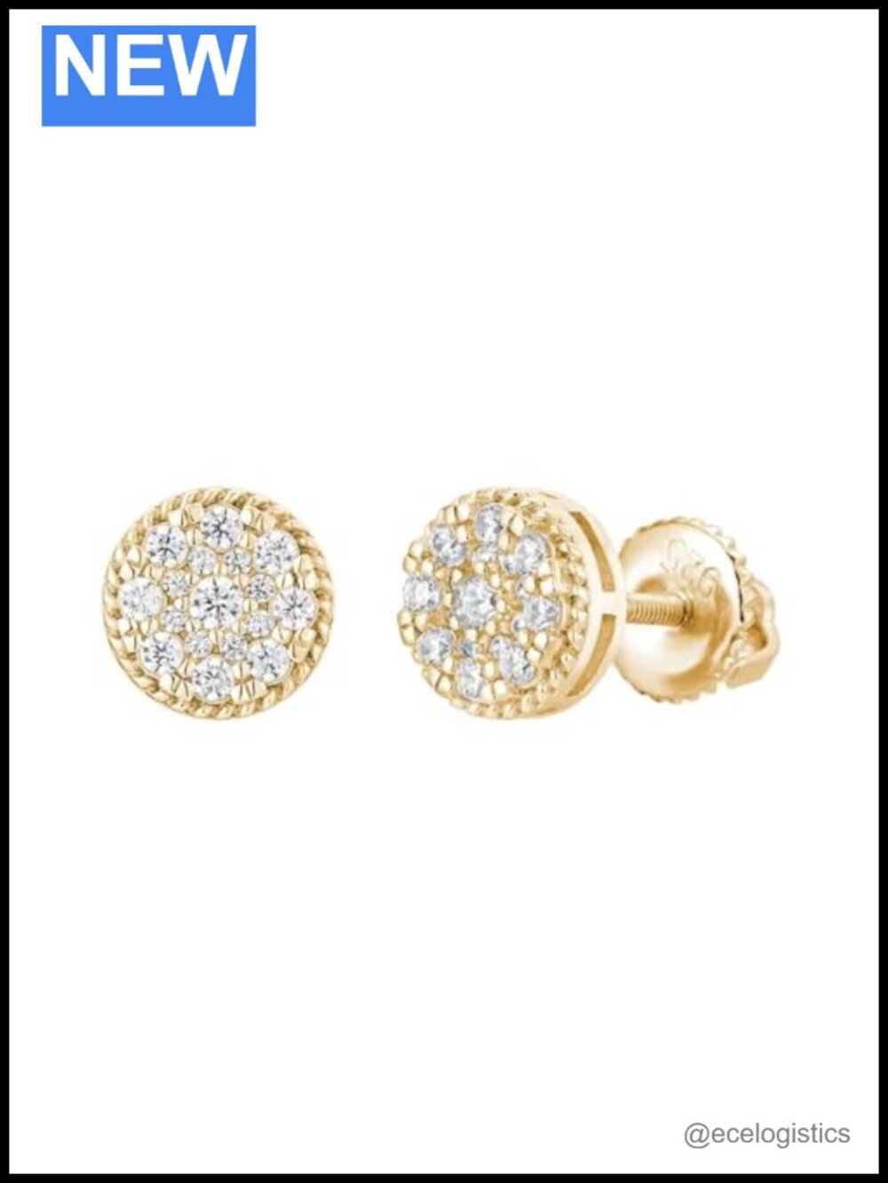 8mm Moissanite Cluster Stud Earrings 925 Sterling Silver